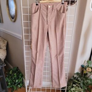 Wrangler Men's Plaid Dress Pants in Brown and Tan